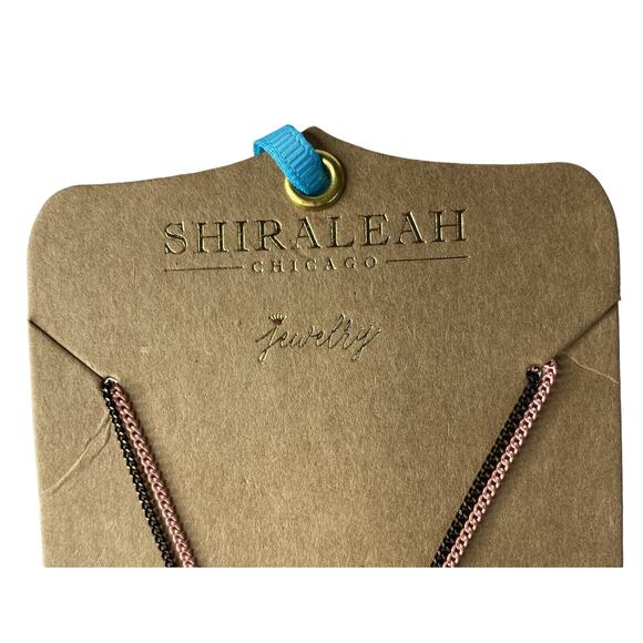 SHIRALEAH *NEW* Blush Pink Black Turquoise Sloan Chain Necklace Beaded Boho - Picture 5 of 6